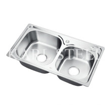 Double Bowls Stainless Steel Sink (7741)